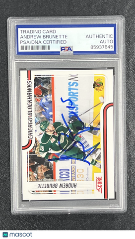 2011 Panini Score #119 Andrew Brunette Signed Card Auto PSA Slabbed Blackhawks