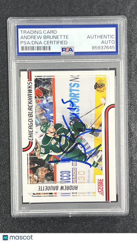 2011 Panini Score #119 Andrew Brunette Signed Card Auto PSA Slabbed Blackhawks
