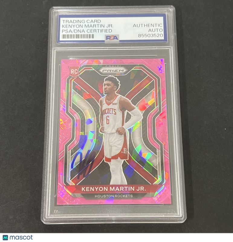 2021 Panini Prizm Pink #265 Kenyon Martin Jr. signed card PSA Rockets