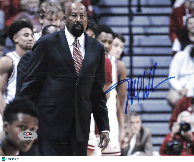 Mike Woodson Indiana Hoosiers Signed Basketball 8x10 Photo PSA