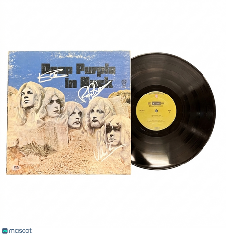 Ian Gillan, Roger Glover & Ian Paice Signed Deep Purple in Rock Vinyl PSA
