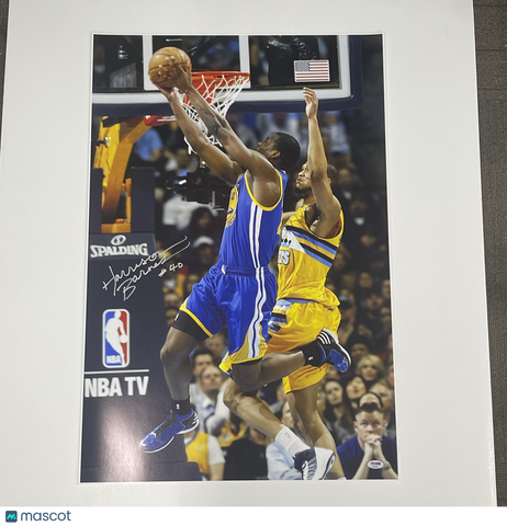 Harrison Barnes Golden State Warriors Signed Basketball 20x30 Photo PSA
