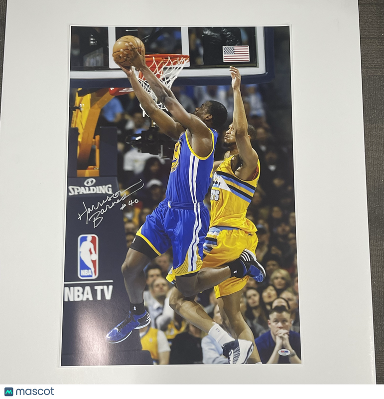 Harrison Barnes Golden State Warriors Signed Basketball 20x30 Photo PSA