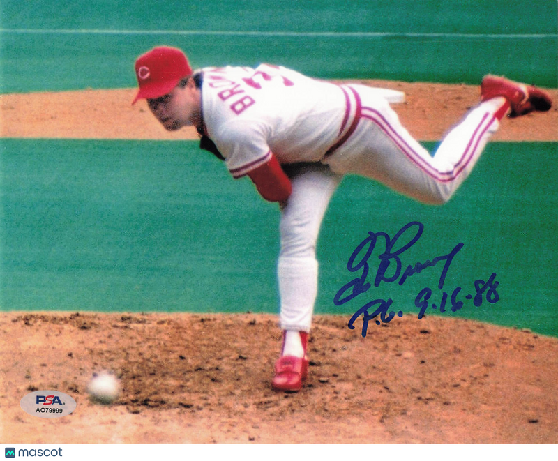 Tom Browning Cincinnati Reds Signed 8x10 Photo PSA