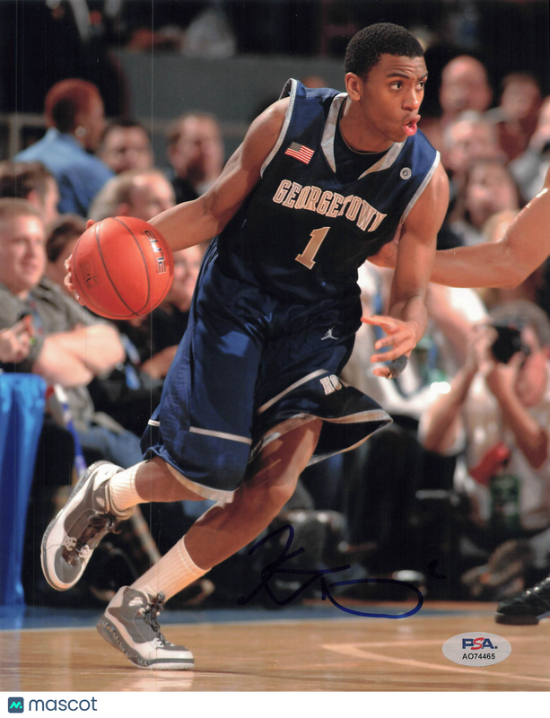 Hollis Thompson Georgetown Hoyas Signed Basketball 8x10 Photo PSA