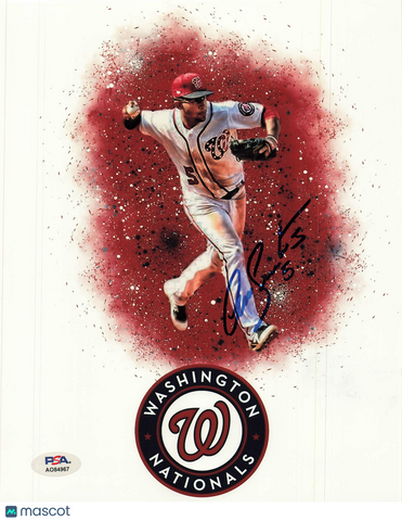 Adrian Sanchez Washington Nationals Signed 8x10 Photo PSA