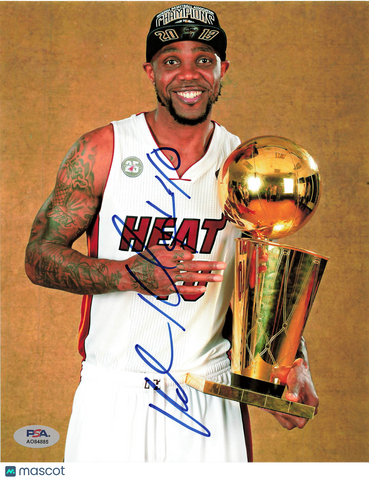 Udonis Haslem Signed 8x10 Photo PSA Miami Heat