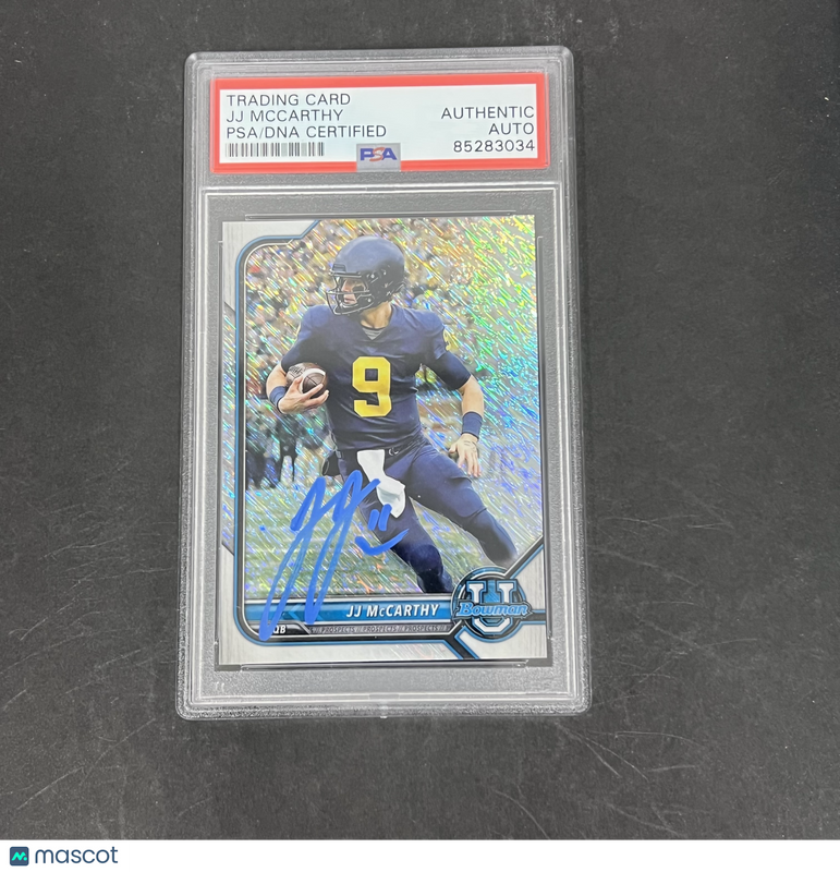 JJ McCarthy 2022 Topps Bowman University#79 Signed Card PSA Autographed