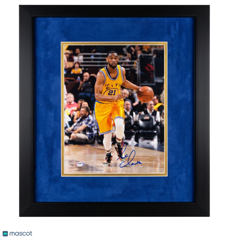 Ian Clark Golden State Warriors Signed Basketball 11x14 Custom Framed Photo PSA