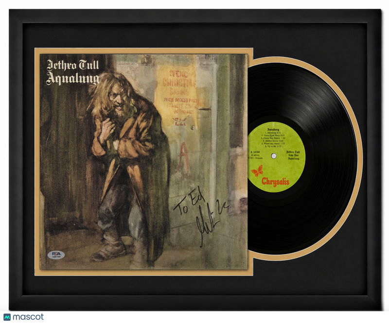 Martin Barre Signed Aqualung Custom Framed Vinyl Album PSA Auth