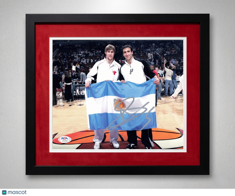 Andres Nocioni Chicago Bulls Signed Basketball 8x10 Custom Framed Photo PSA