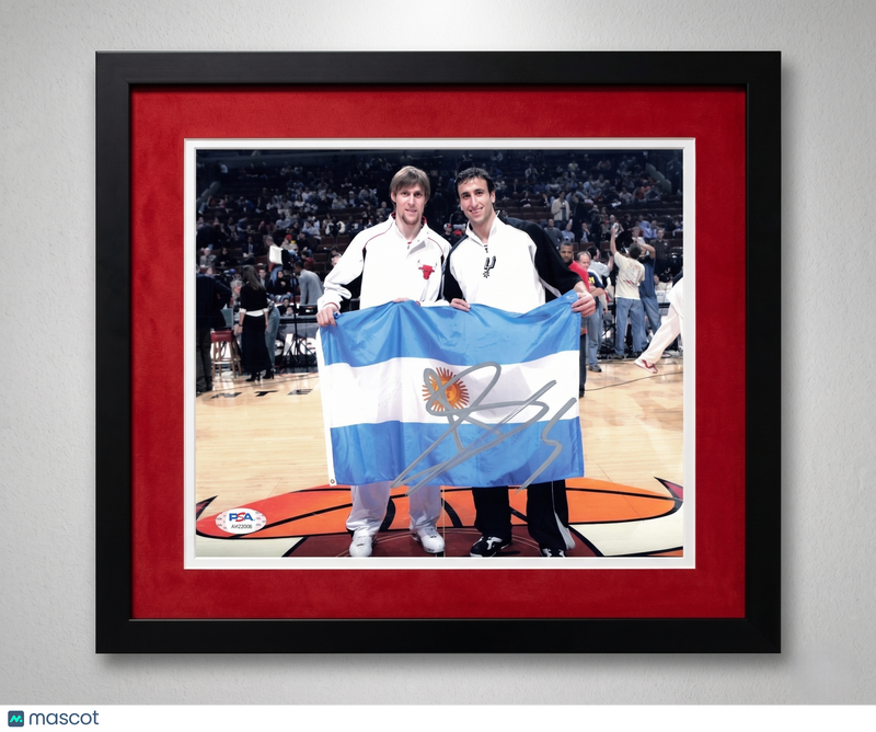 Andres Nocioni Chicago Bulls Signed Basketball 8x10 Custom Framed Photo PSA