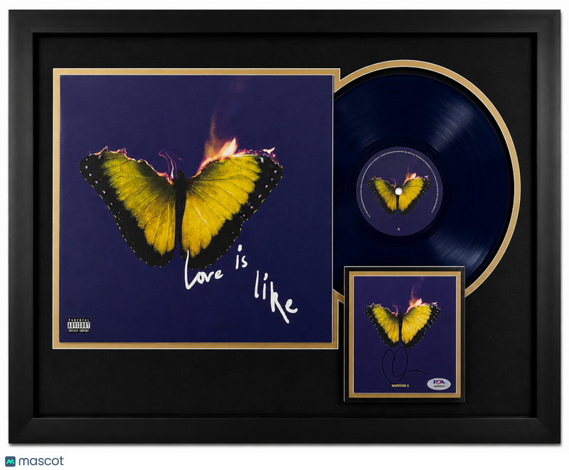 Adam Levine Signed Maroon 5 Love Is Like Custom Framed Vinyl Album PSA