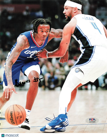 Bones Hyland Los Angeles Clippers Signed Basketball 8x10 Photo PSA