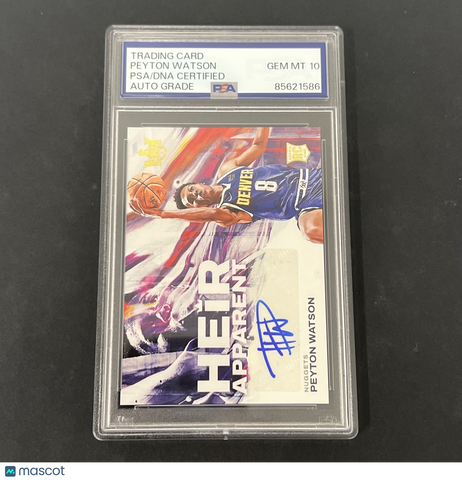 2022-23 Panini Court Kings Peyton Watson Heir Apparent signed card PSA