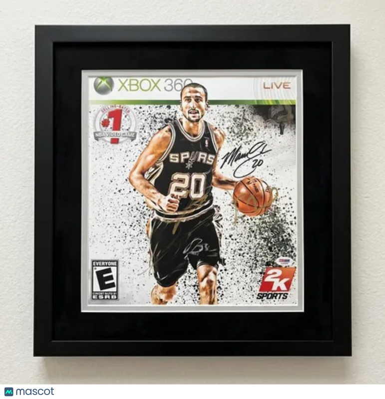 Manu Ginobili San Antonio Spurs Signed NBA Custom Framed 12x18 Poster Print PSA