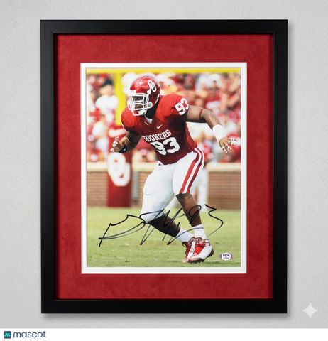 Gerald McCoy Signed Oklahoma Sooners 11x14 Custom Framed Photo PSA Autographed