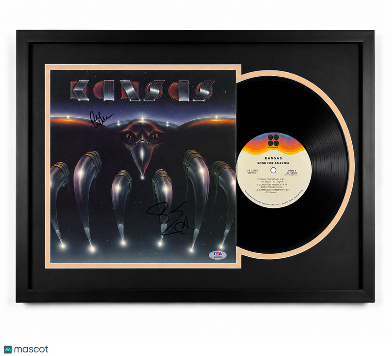 Phil Ehart & Richard Williams Signed Song for America Customed Framed Vinyl PSA