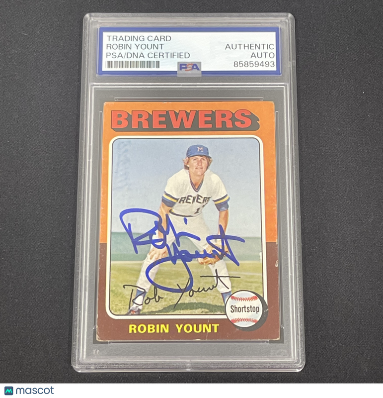 1975 Topps #223 Robin Yount Signed Card Auto PSA Slabbed Milwaukee Brewers