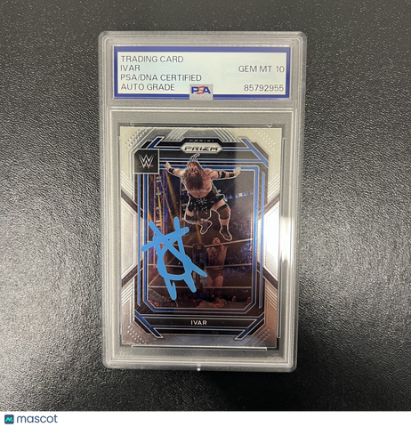 2023 Panini Prizm WWE#126 Ivar Signed Card PSA Auto 10 Autographed