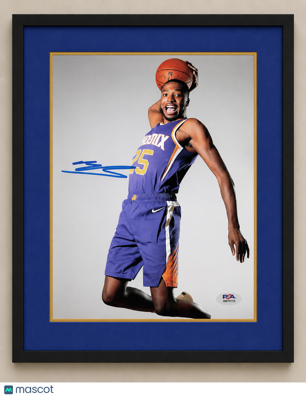 Mikal Bridges Phoenix Suns Signed Basketball 8x10 Custom Framed Photo PSA