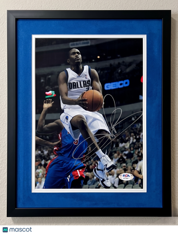 Rodrigue Beaubois Dallas Mavericks Signed 8x10 Custom Framed Photo PSA Auth