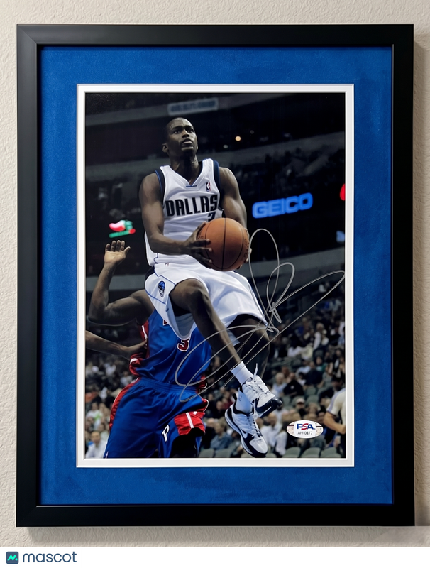 Rodrigue Beaubois Dallas Mavericks Signed 8x10 Custom Framed Photo PSA Auth