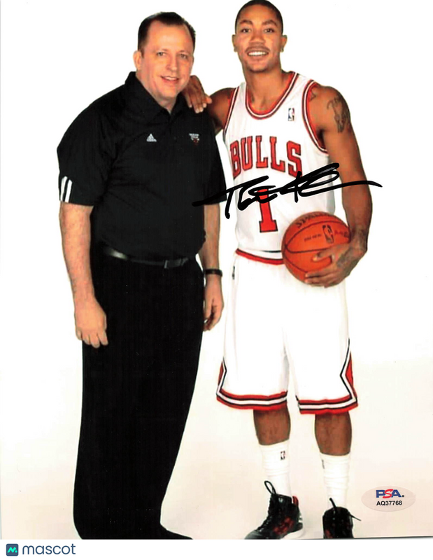 Tom Thibodeau Chicago Bulls Signed Basketball 8x10 Photo PSA