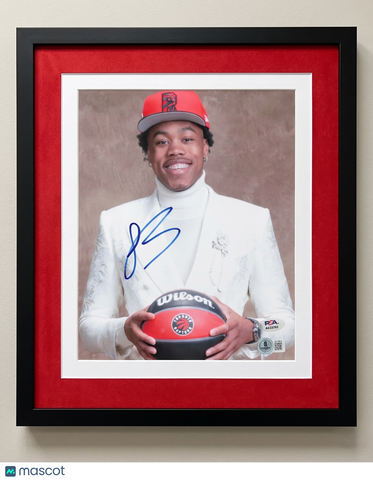 Scottie Barnes Toronto Raptors Signed Basketball 8x10 Custom Framed Photo PSA