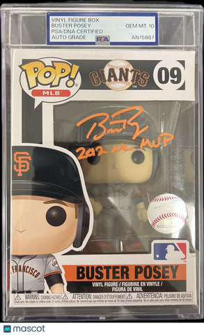 Buster Posey Signed Baseball #09 Funko Pop PSA Encapsulated Autographed