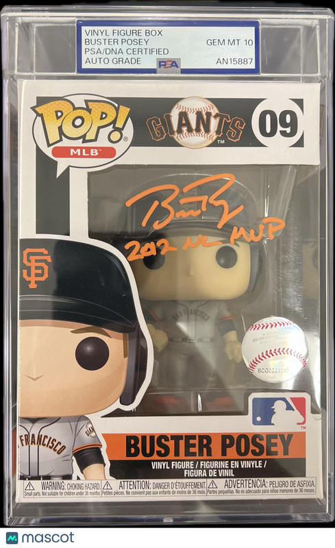 Buster Posey Signed Baseball #09 Funko Pop PSA Encapsulated Autographed