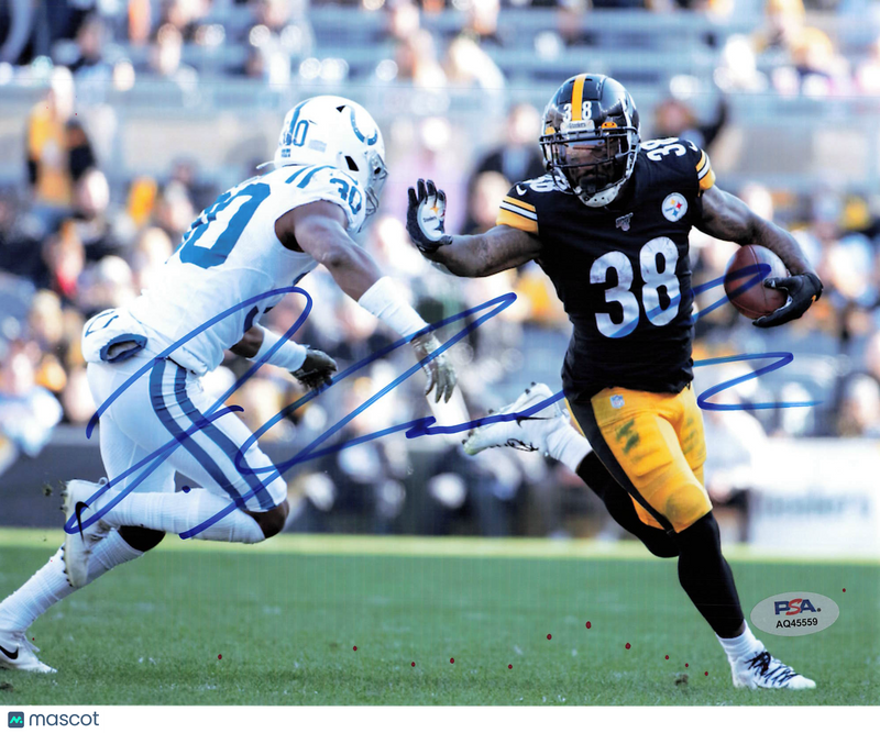 Jaylen Samuels Signed Pittsburgh Steelers Football 8x10 Photo PSA Autographed