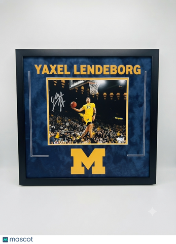 Yaxel Lendeborg Michigan Wolverines Signed 11x14 Custom Framed Photo JSA