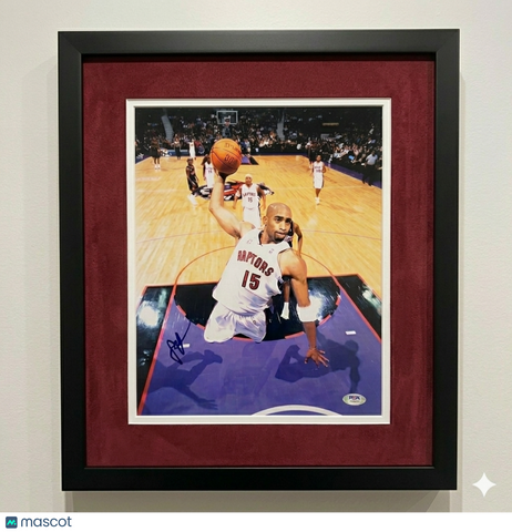 Vince Carter Toronto Raptors Signed Basketball 11x14 Photo PSA