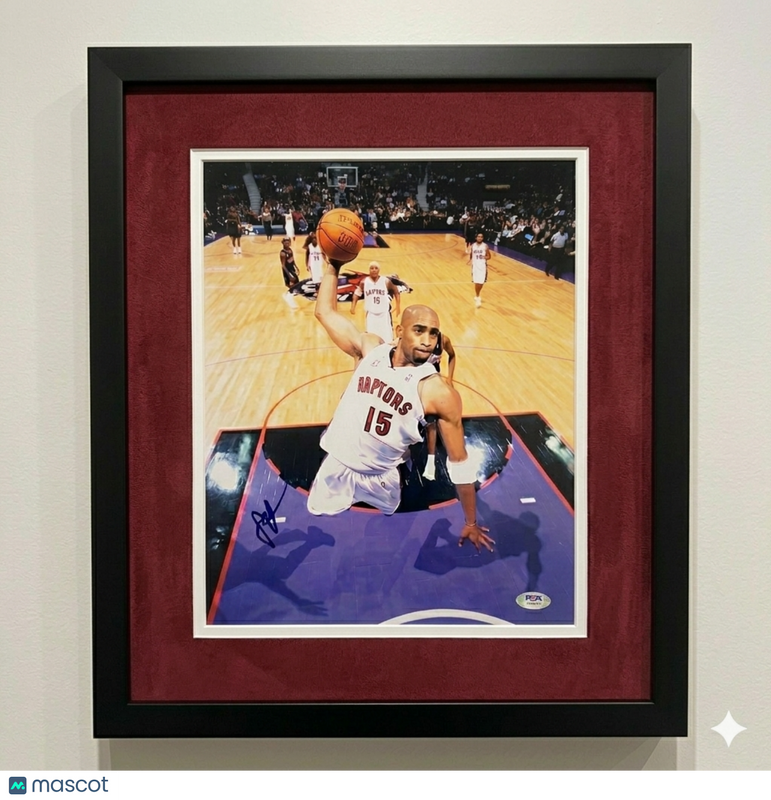Vince Carter Toronto Raptors Signed Basketball 11x14 Photo PSA