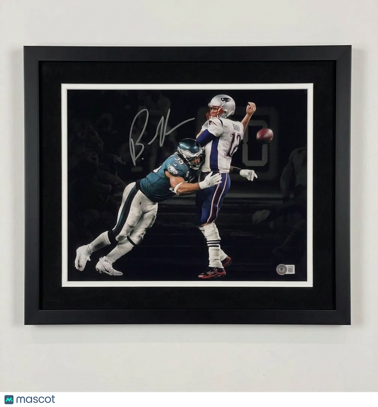 Brandon Graham Signed Philadelphia Eagles Football 11x14 Photo Autographed