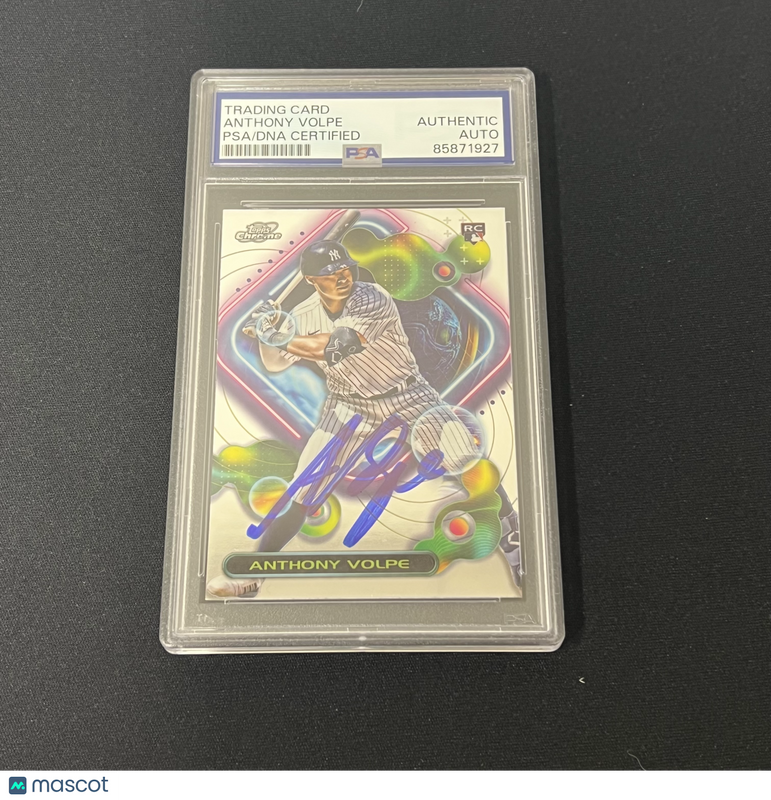 2023 Topps Chrome#107 Anthony Volpe Signed Card Auto PSA Slabbed Yankees