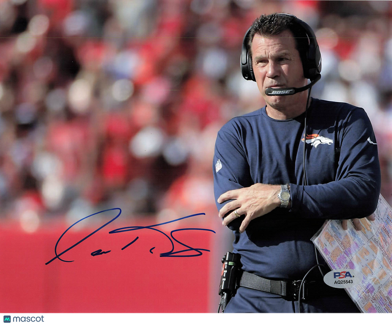 Gary Kubiak Signed Denver Broncos Football 8x10 Photo PSA Autographed