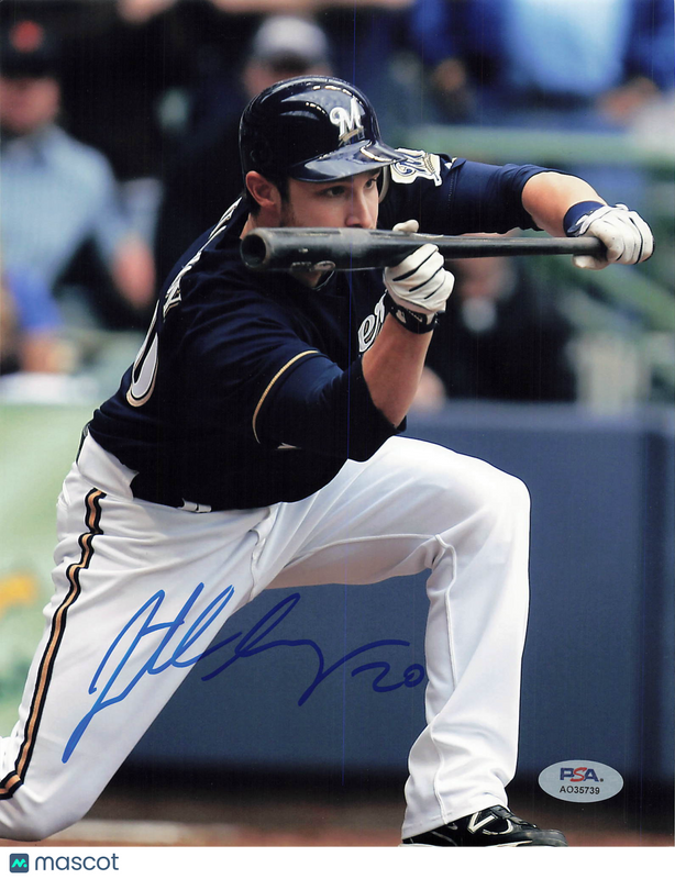 Jonathan Lucroy Milwaukee Brewers Signed 8x10 Photo PSA
