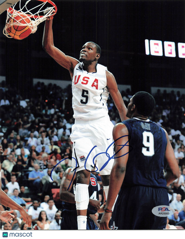 Kevin Durant Team USA Signed Basketball 8x10 Photo PSA