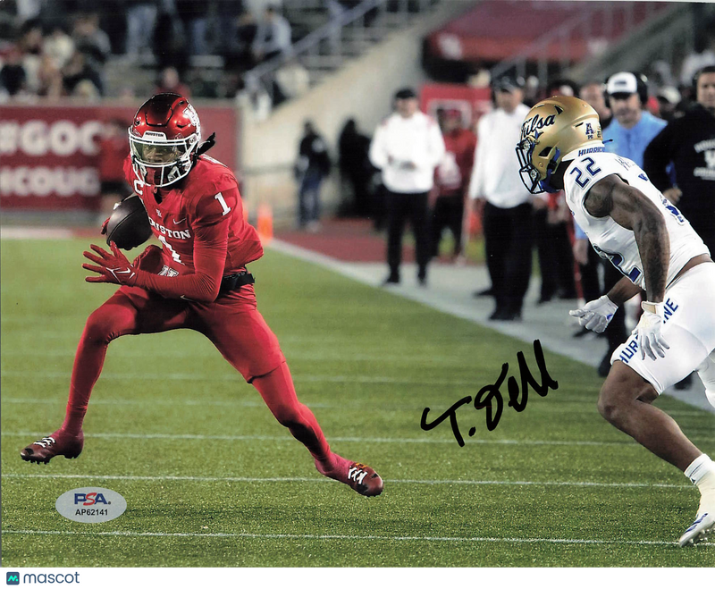 Tank Dell Signed Houston Cougars Football 8x10 Photo PSA Autographed