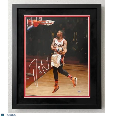 Damian Lillard Portland Trail Blazers Signed 16x20 Custom Framed Photo PSA