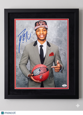Damian Lillard Portland Trail Blazers Signed 11x14 Custom Framed Photo JSA