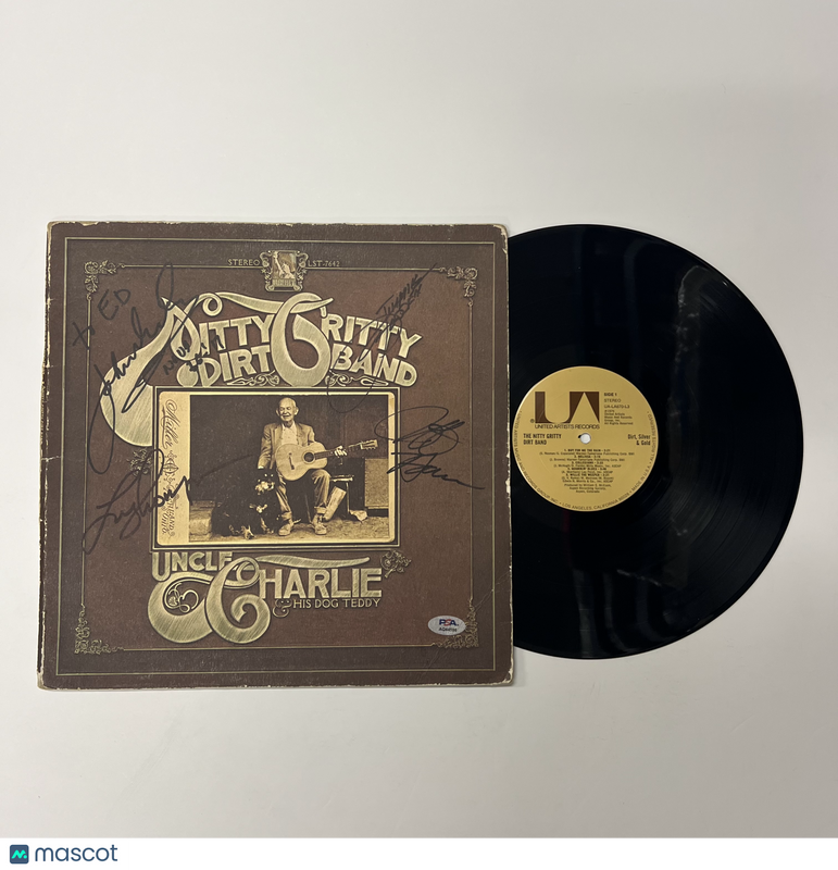 Jimmie Fadden,Jeff Hanna,John McEuen,Les Thompson Signed Uncle Charlie Vinyl PSA