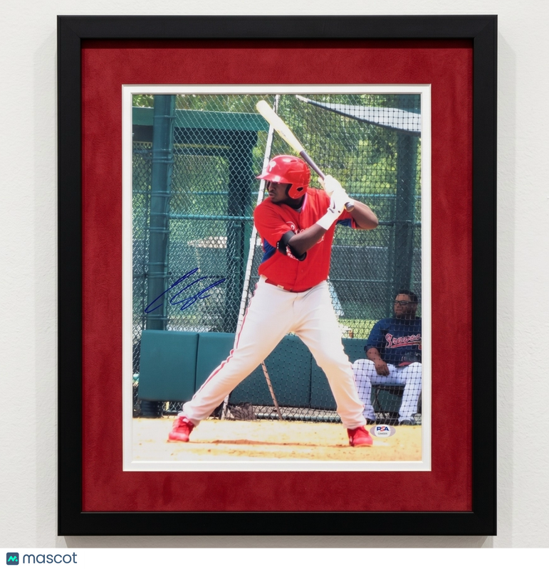 Cornelius Randolph Philadelphia Phillies Signed 11x14 Custom Framed Photo PSA