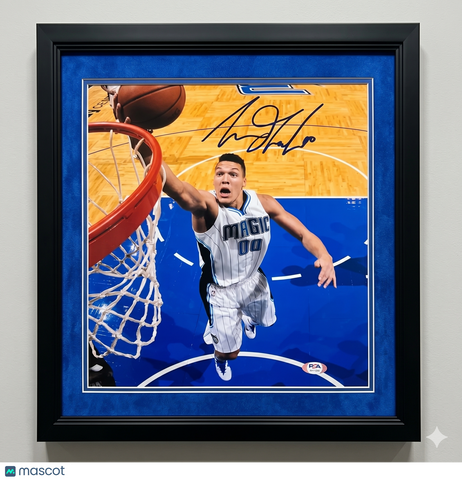 Aaron Gordon Orlando Magic Signed Basketball 11x14 Custom Framed Photo PSA