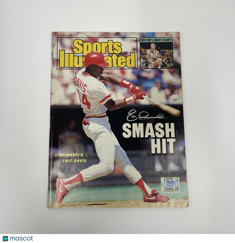 Eric Davis 1987 Sports Illustrated Cincinnati Reds Signed MLB Magazine PSA Auth