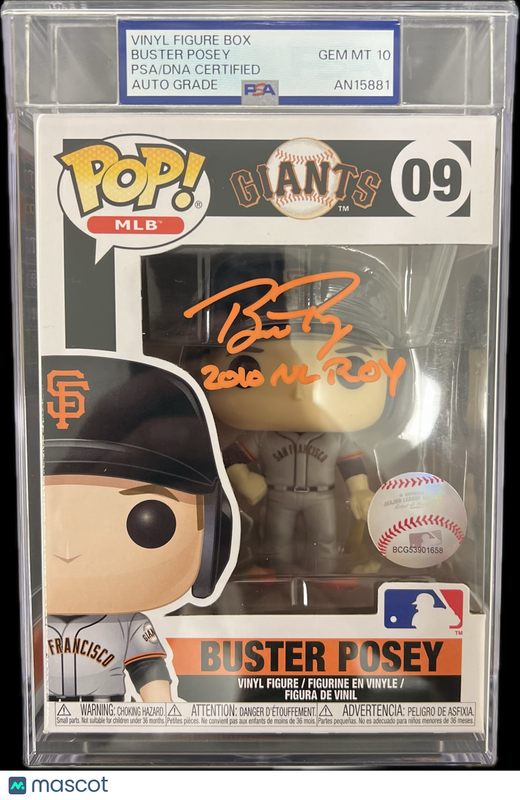Buster Posey Signed Baseball #09 Funko Pop PSA Encapsulated Autographed