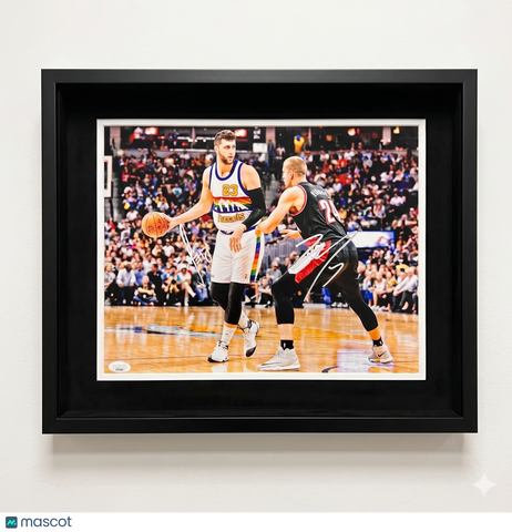 Jusuf Nurkic Denver Nuggets Signed Basketball 11x14 Custom Framed Photo JSA