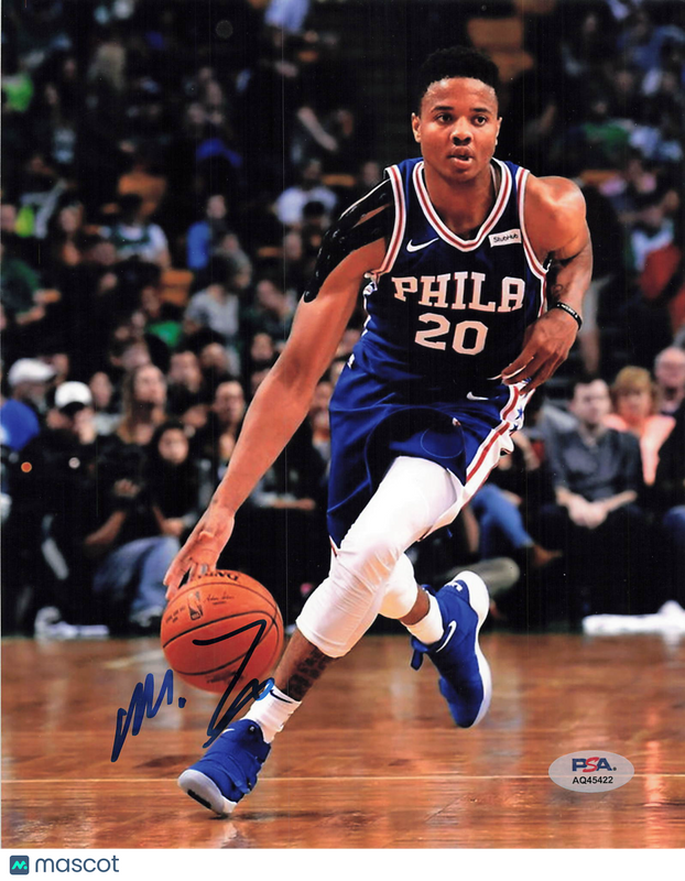 Markelle Fultz Philadelphia 76ers Signed Basketball 8x10 Photo PSA
